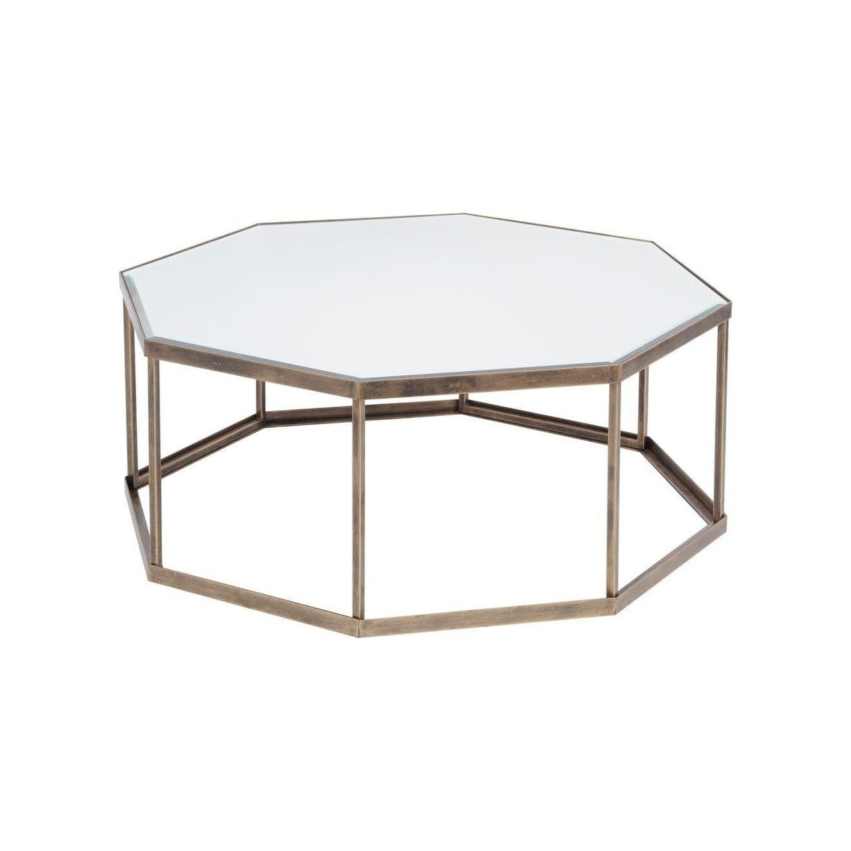 Fulbrook Mirror Top Octagonal Coffee Table in Antique Gold – image 1
