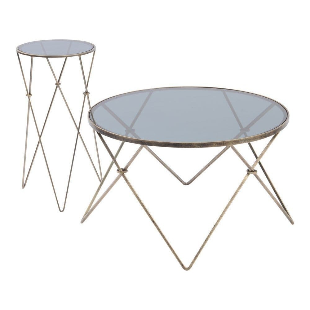 Conti Gold and Smoked Glass Coffee Table – image 4