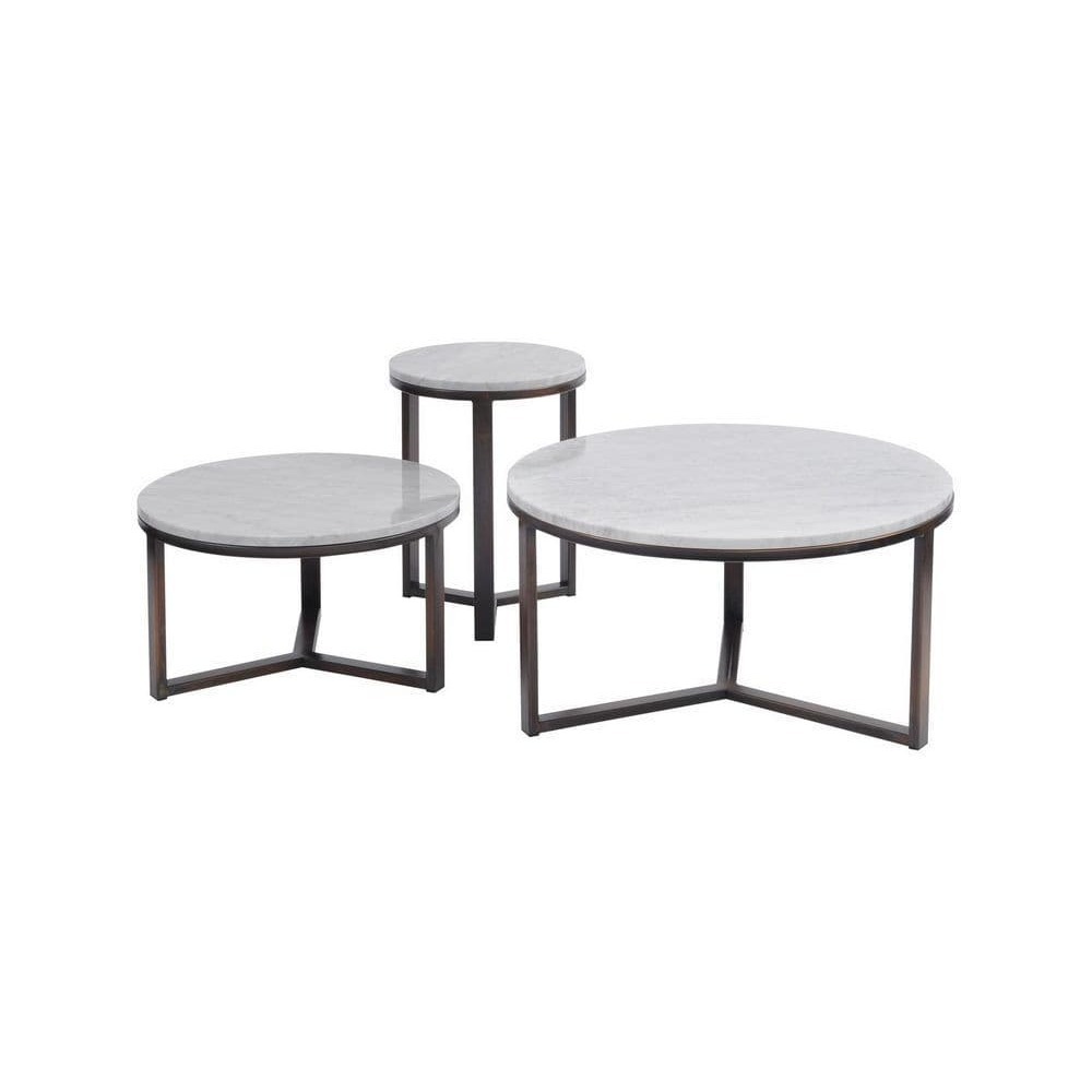 Massa Pale Grey Carrara Marble Coffee Table - Small – image 4