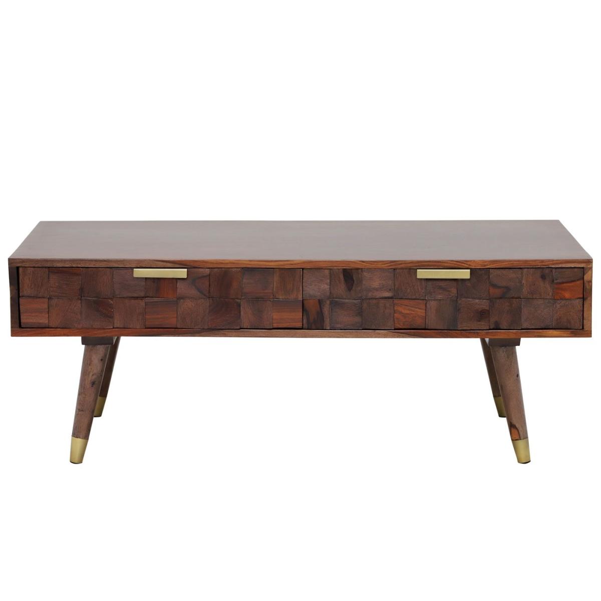 Kora 2 Drawer Coffee Table, Brown Wood | Barker & Stonehouse – image 2