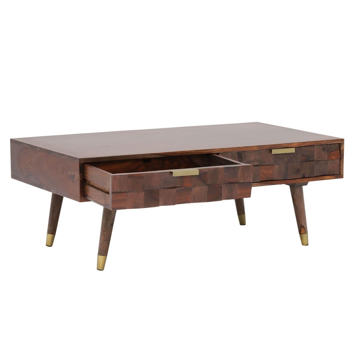 Kora 2 Drawer Coffee Table, Brown Wood | Barker & Stonehouse – image 3