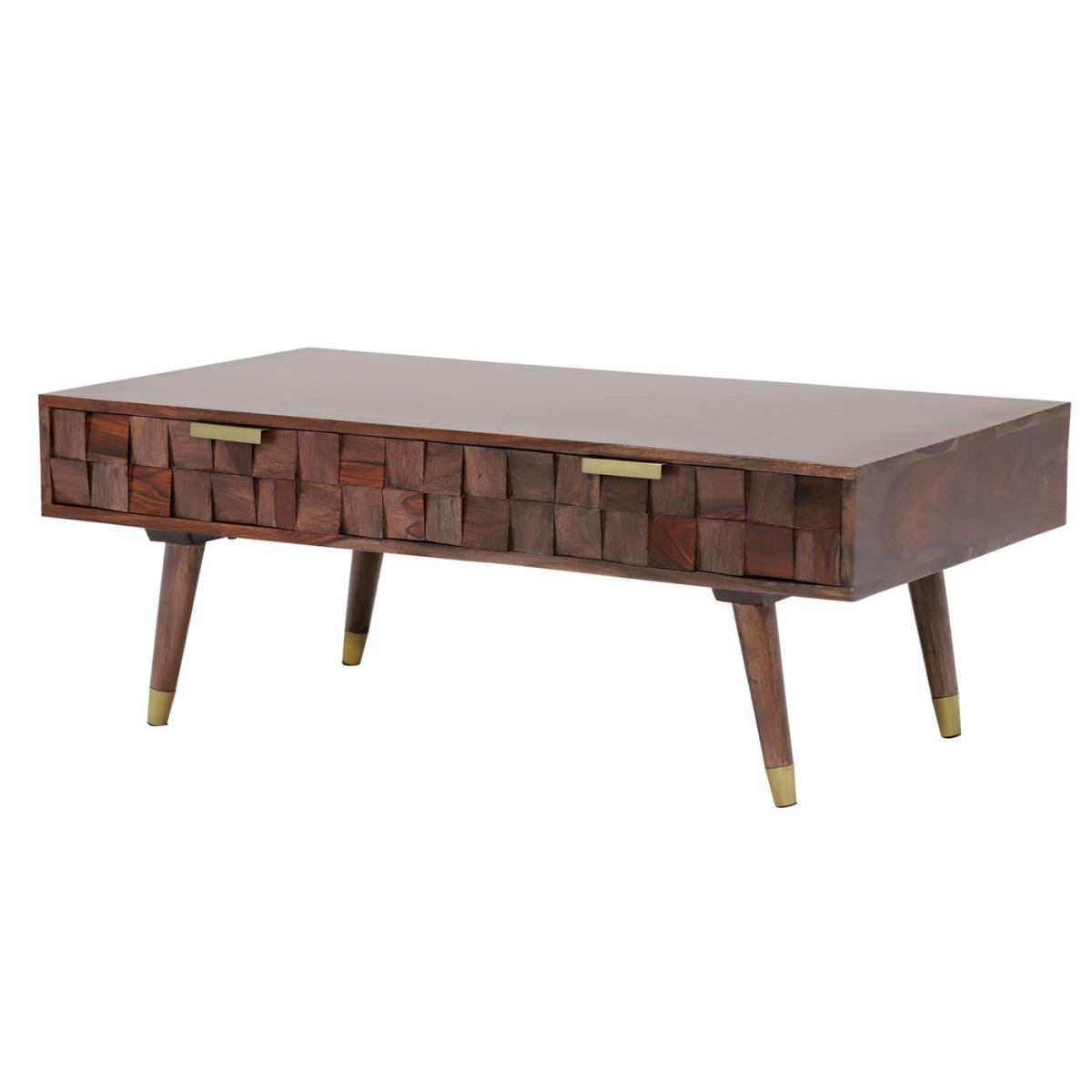Kora 2 Drawer Coffee Table, Brown Wood | Barker & Stonehouse – image 5