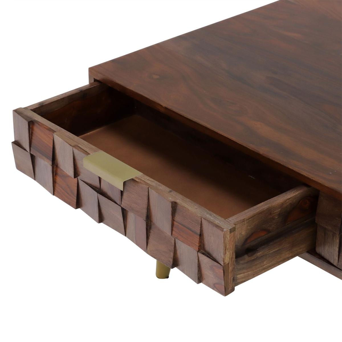 Kora 2 Drawer Coffee Table, Brown Wood | Barker & Stonehouse – image 7