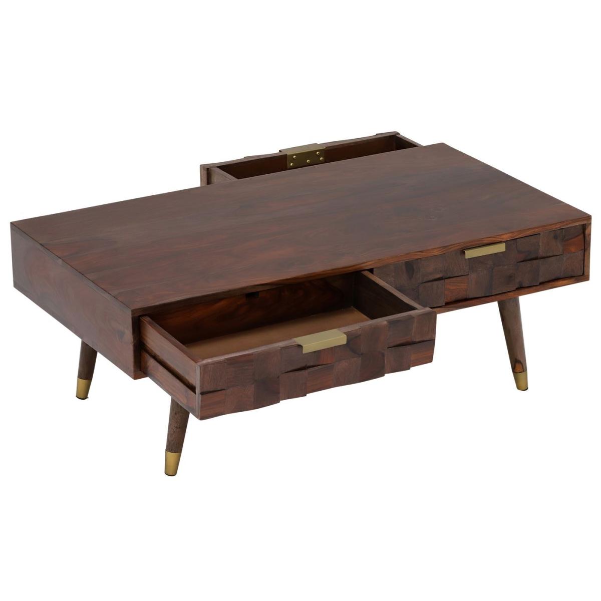 Kora 2 Drawer Coffee Table, Brown Wood | Barker & Stonehouse – image 8