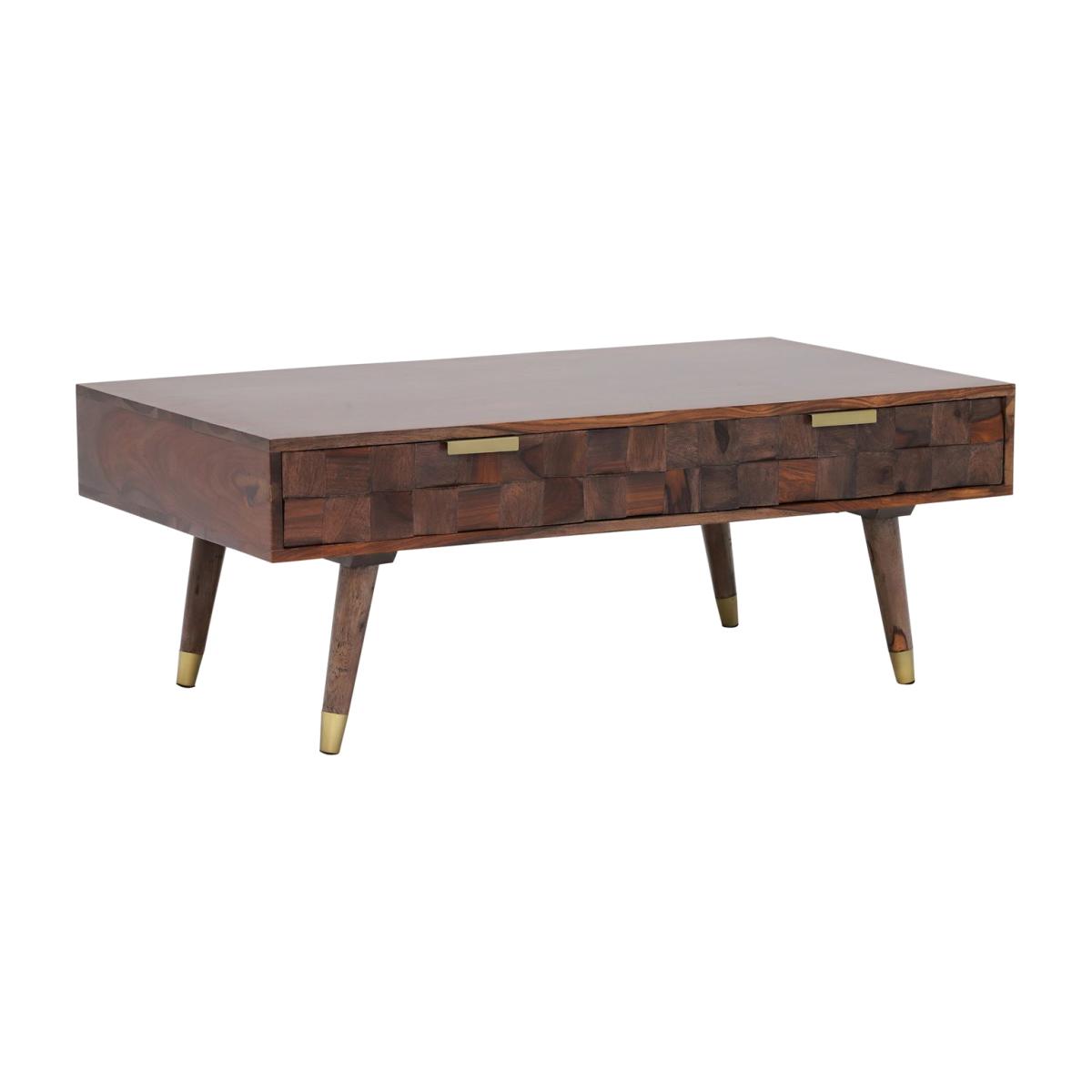 Kora 2 Drawer Coffee Table, Brown Wood | Barker & Stonehouse – image 1