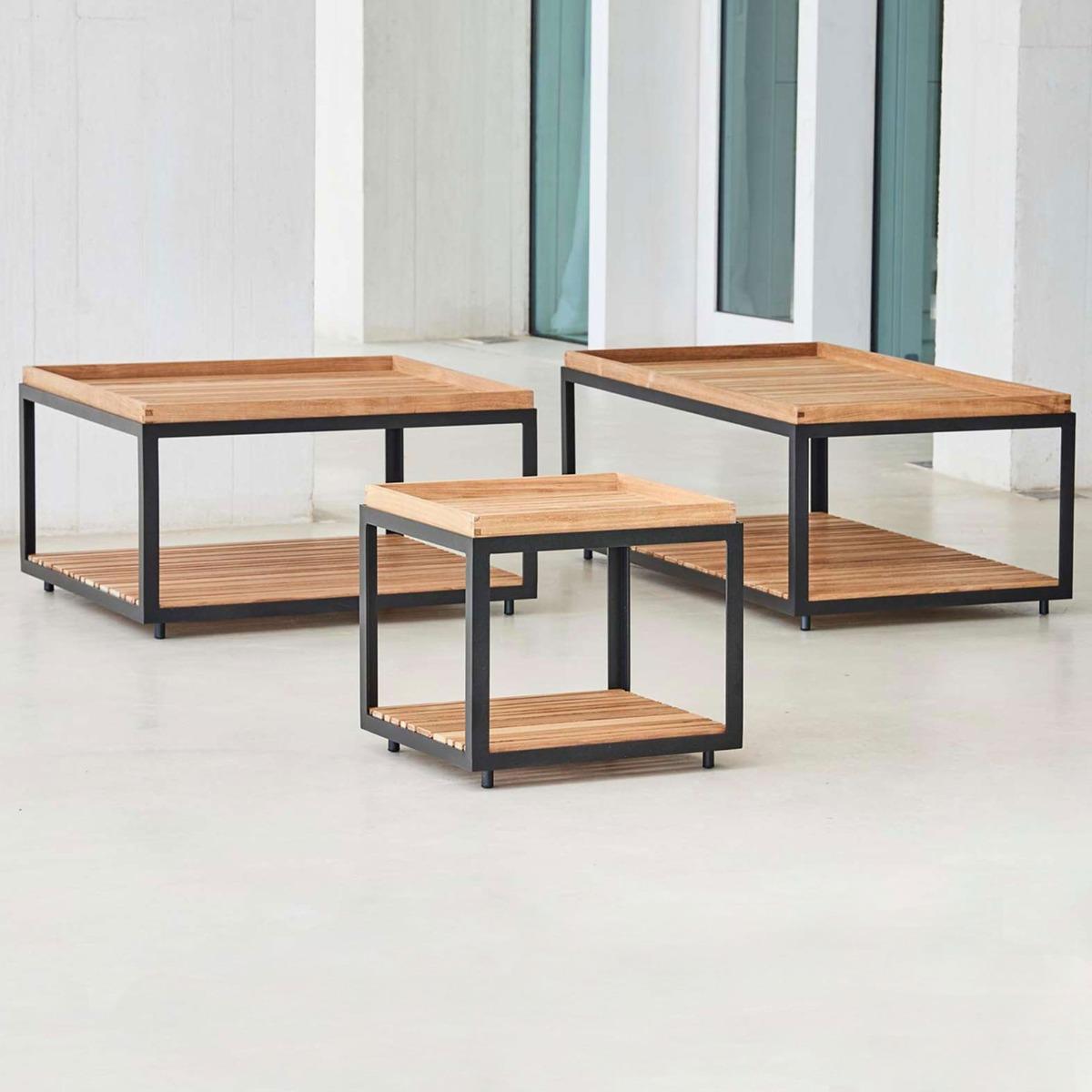 Cane Line Level Rectangle Coffee Table With Set Of 2 Tops, Brown | Barker & Stonehouse – image 2