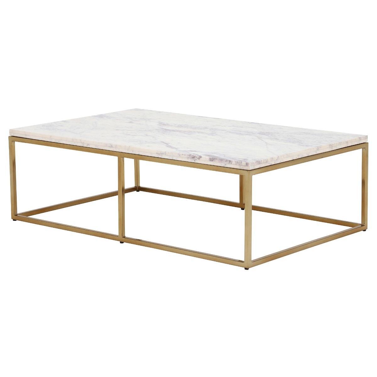 Nola Large Rectangular Coffee Table, White Marble – image 4