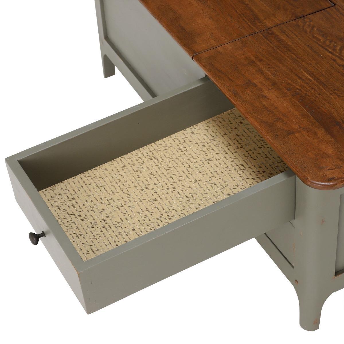 2 Draw Wooden Coffee Table - Grey - Mango Wood - W110 x D60 x H45cm - Barker &amp; Stonehouse – image 8