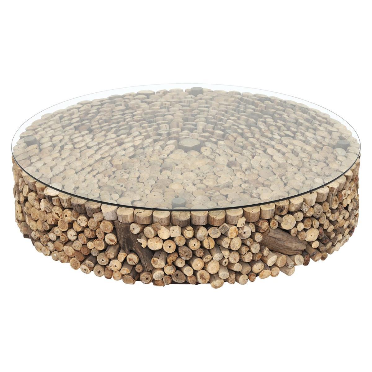 Caspian Solace 120cm Driftwood and Glass Coffee Table – image 4