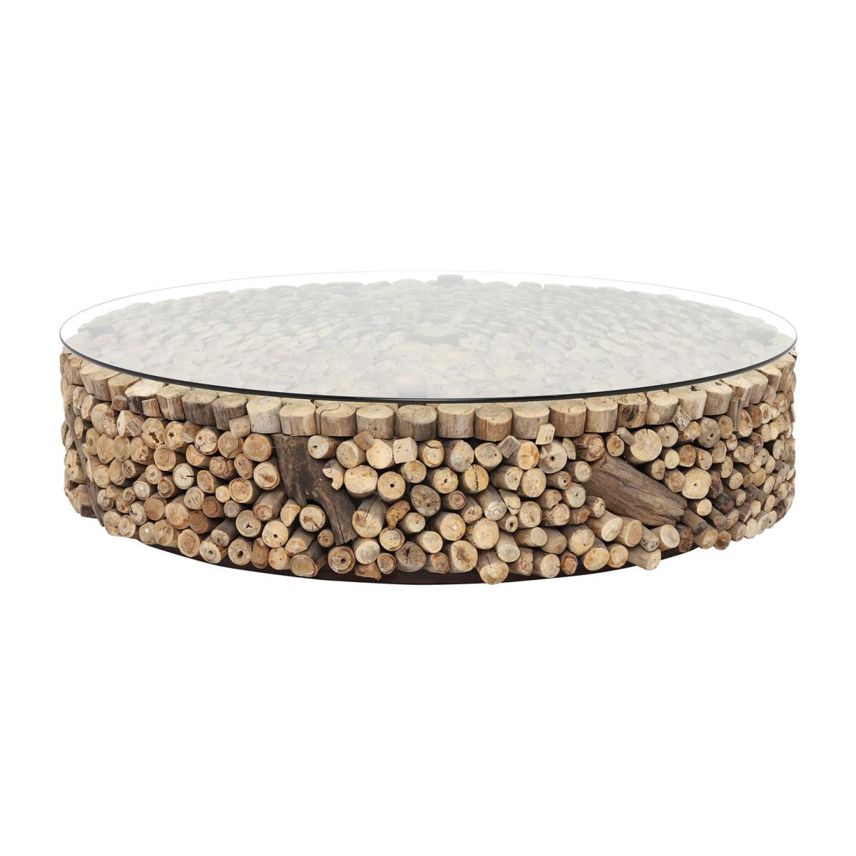 Caspian Solace 120cm Driftwood and Glass Coffee Table – image 1