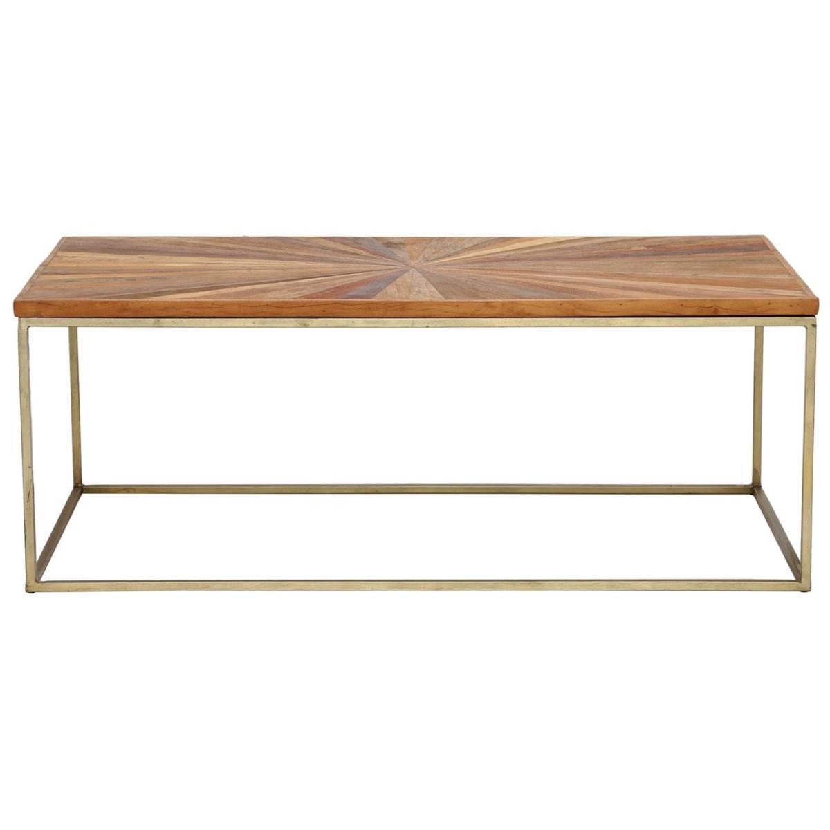 Jupiter Coffee Table, Wood Top With Antique Brass Leg – image 2