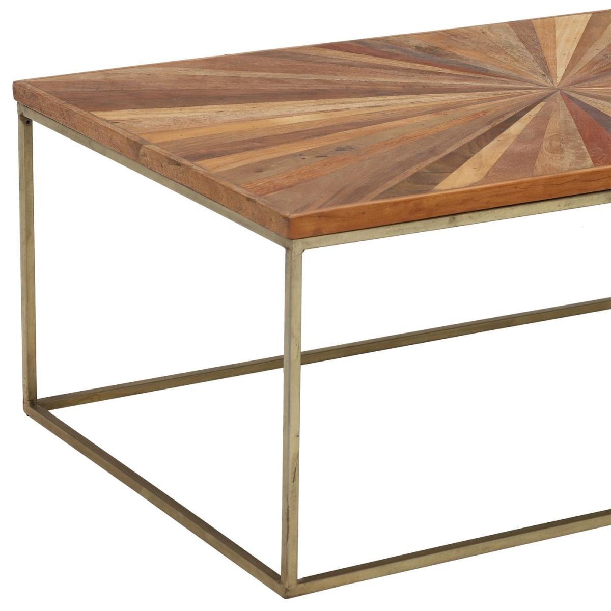 Jupiter Coffee Table, Wood Top With Antique Brass Leg – image 3