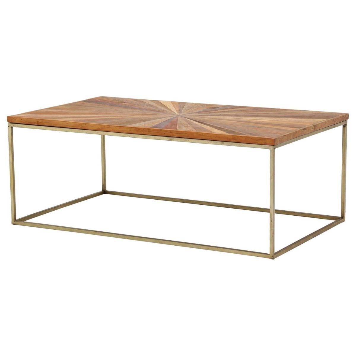 Jupiter Coffee Table, Wood Top With Antique Brass Leg – image 4