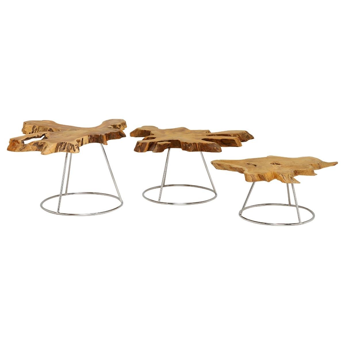 Caspian Admire Set of 3 Multi Coffee Tables, Brown Wood | Barker & Stonehouse – image 3