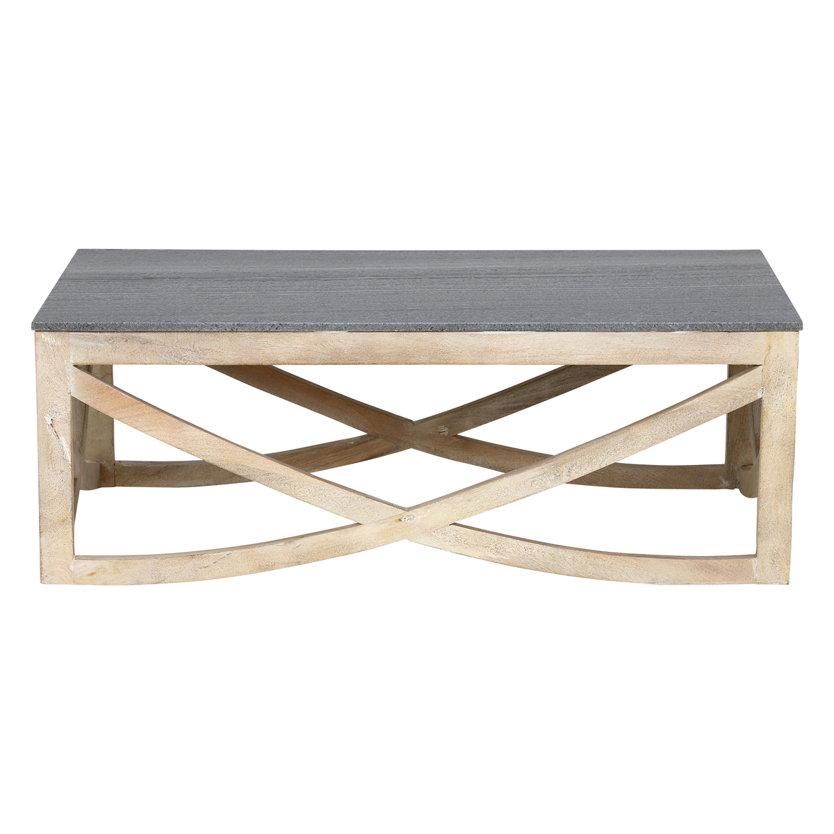 Clipper Whitewashed Coffee Table, Grey Marble – image 2