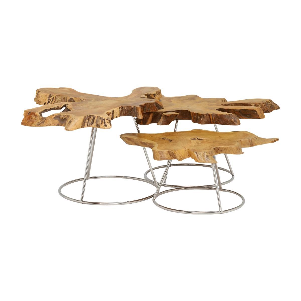 Caspian Admire Set of 3 Multi Coffee Tables – image 1