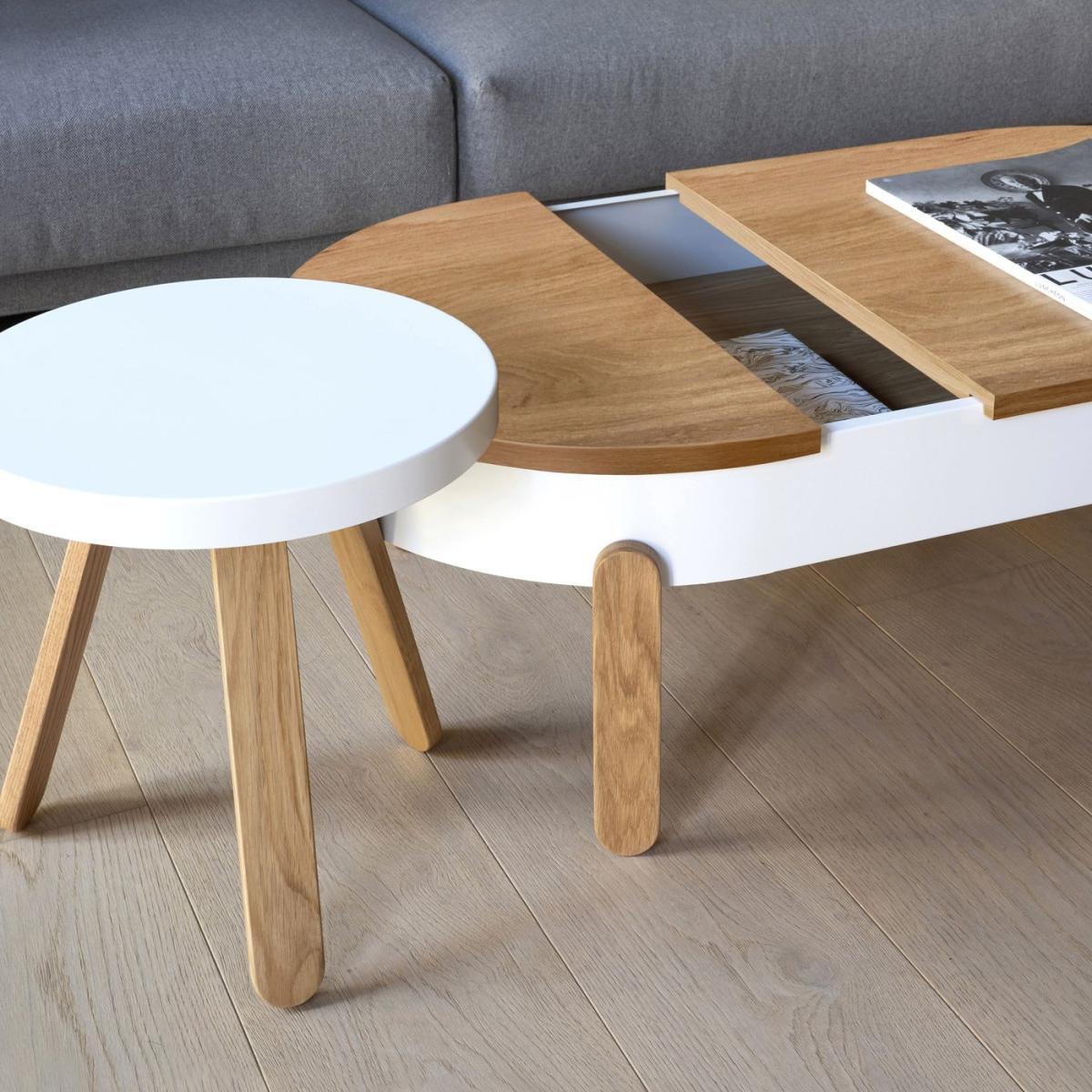 Oak/White Batea Tray Table - Small – image 4