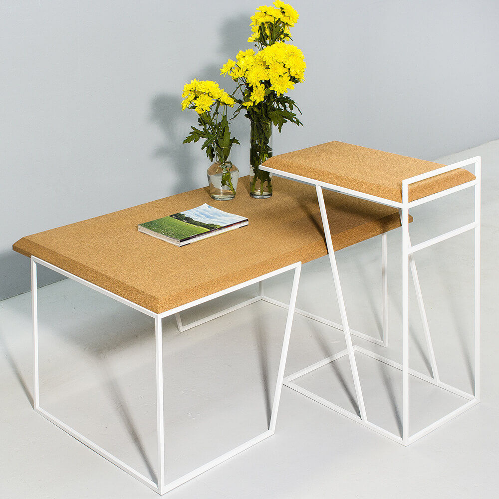 Light Cork And White Legs Grão #2 Coffee Table – image 5