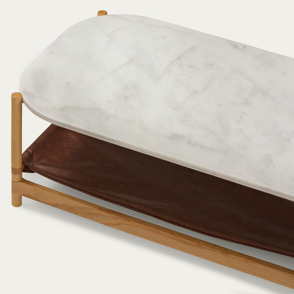 1.03 White Rectangular Coffee Table – image 2