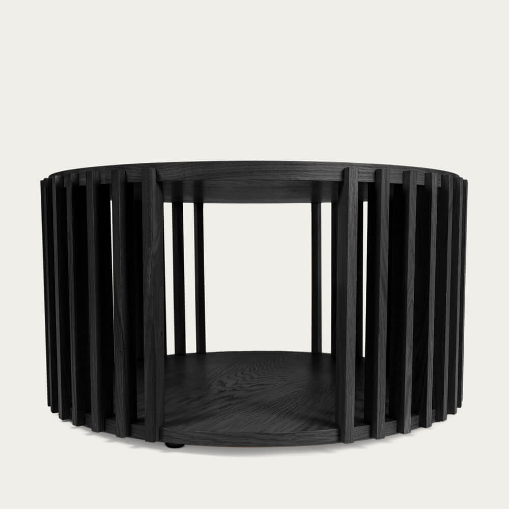 Oak/Black Drum Coffee Table – image 4