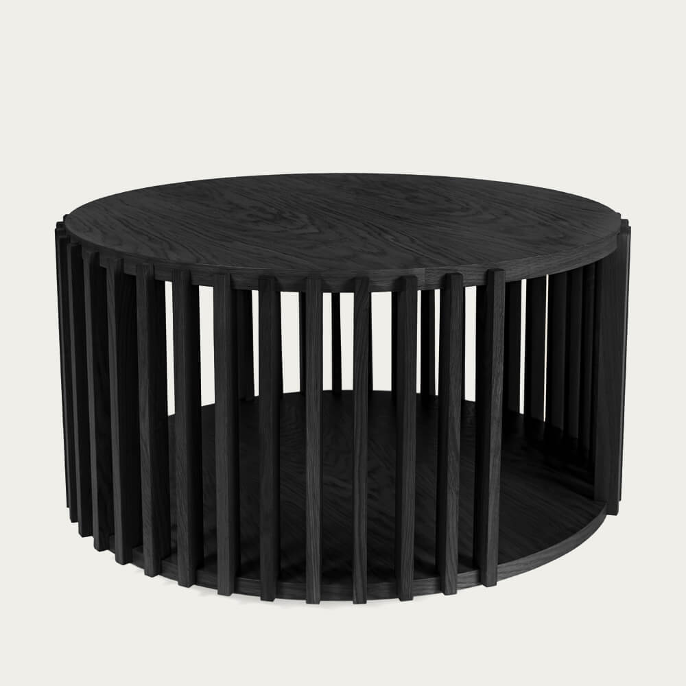 Oak/Black Drum Coffee Table – image 5