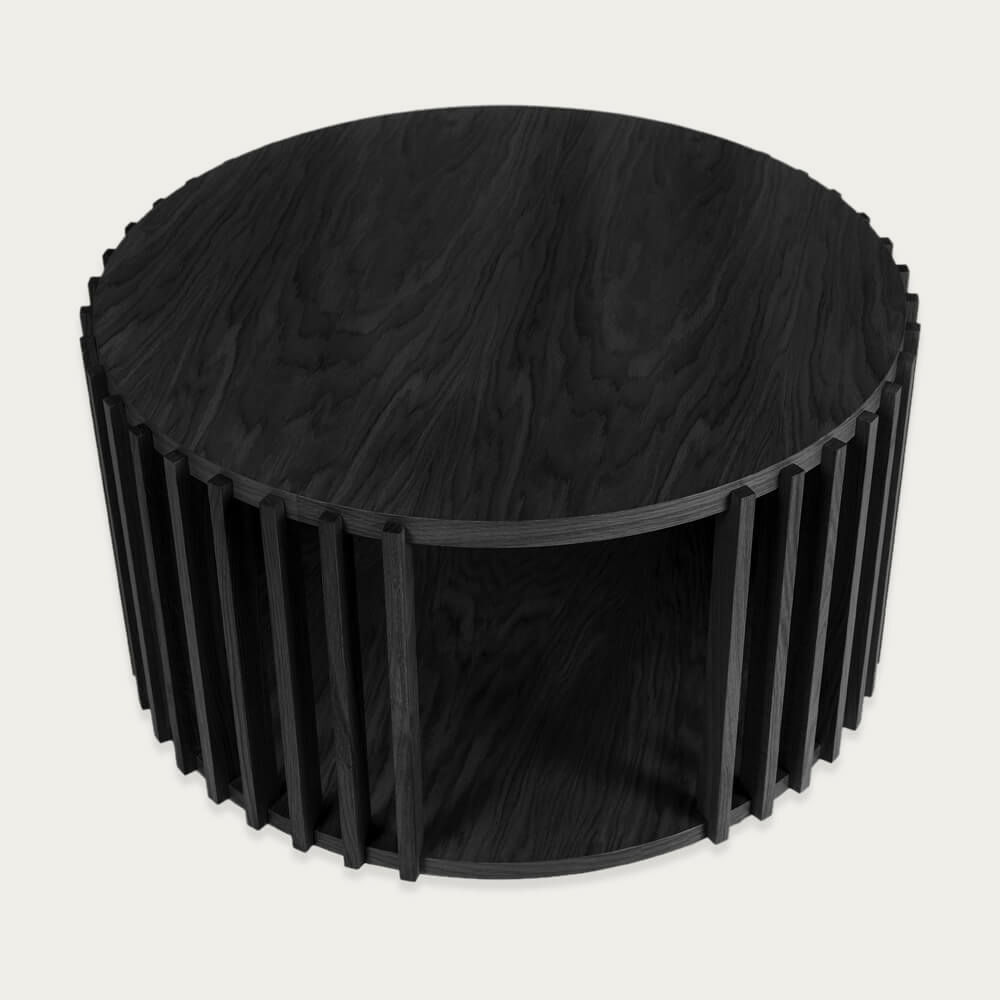 Oak/Black Drum Coffee Table – image 6