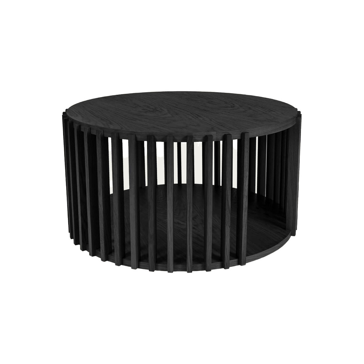Oak/Black Drum Coffee Table – image 2