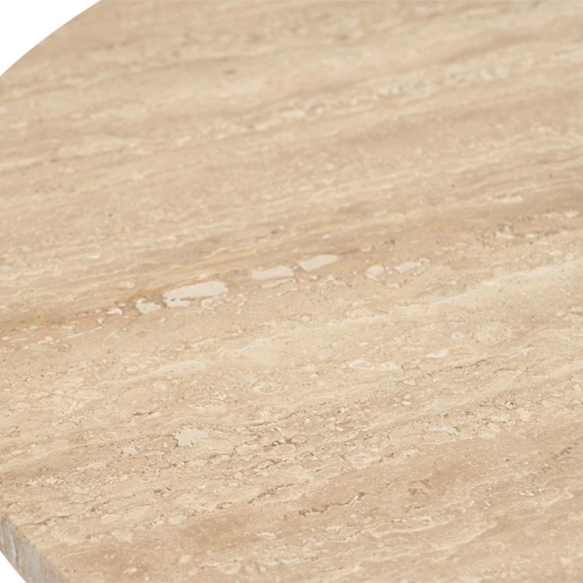 Skylar Round Coffee Table, Dark Mango Wood & Travertine – image 4
