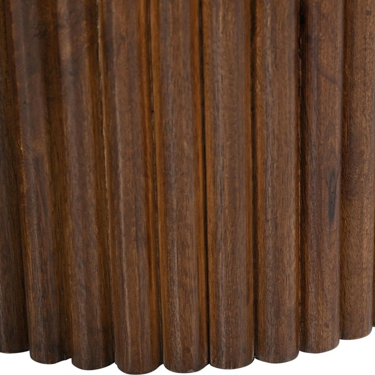 Skylar Round Coffee Table, Dark Mango Wood & Travertine – image 5
