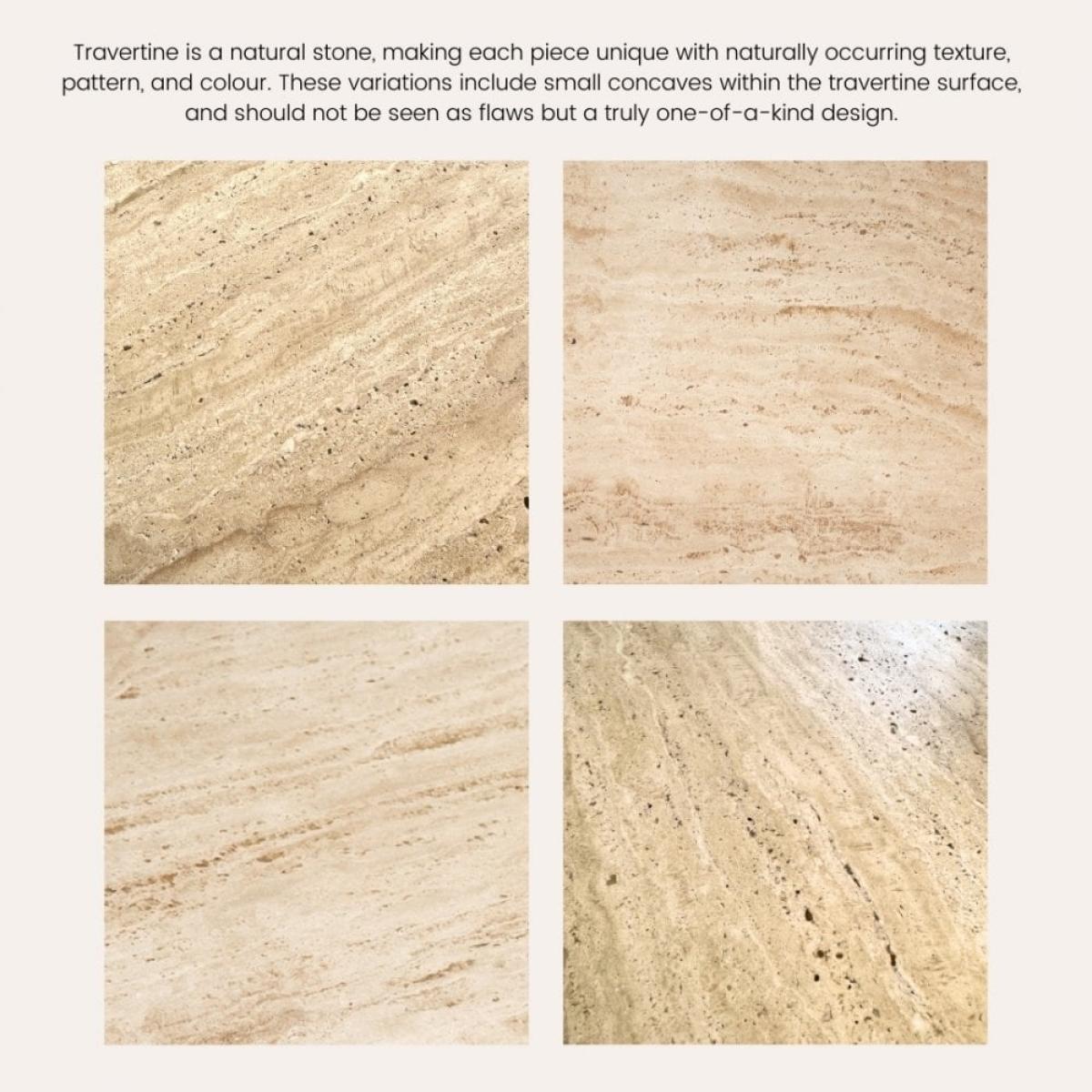 Skylar Round Coffee Table, Dark Mango Wood & Travertine – image 7