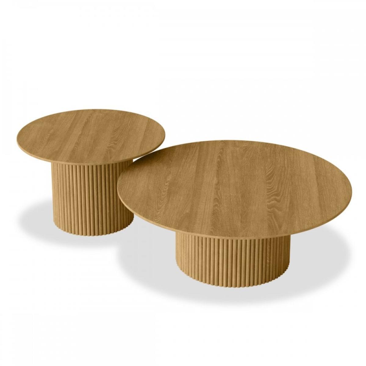 £30  Off  Marcel Set of 2 Round Coffee Tables, Oak – image 3