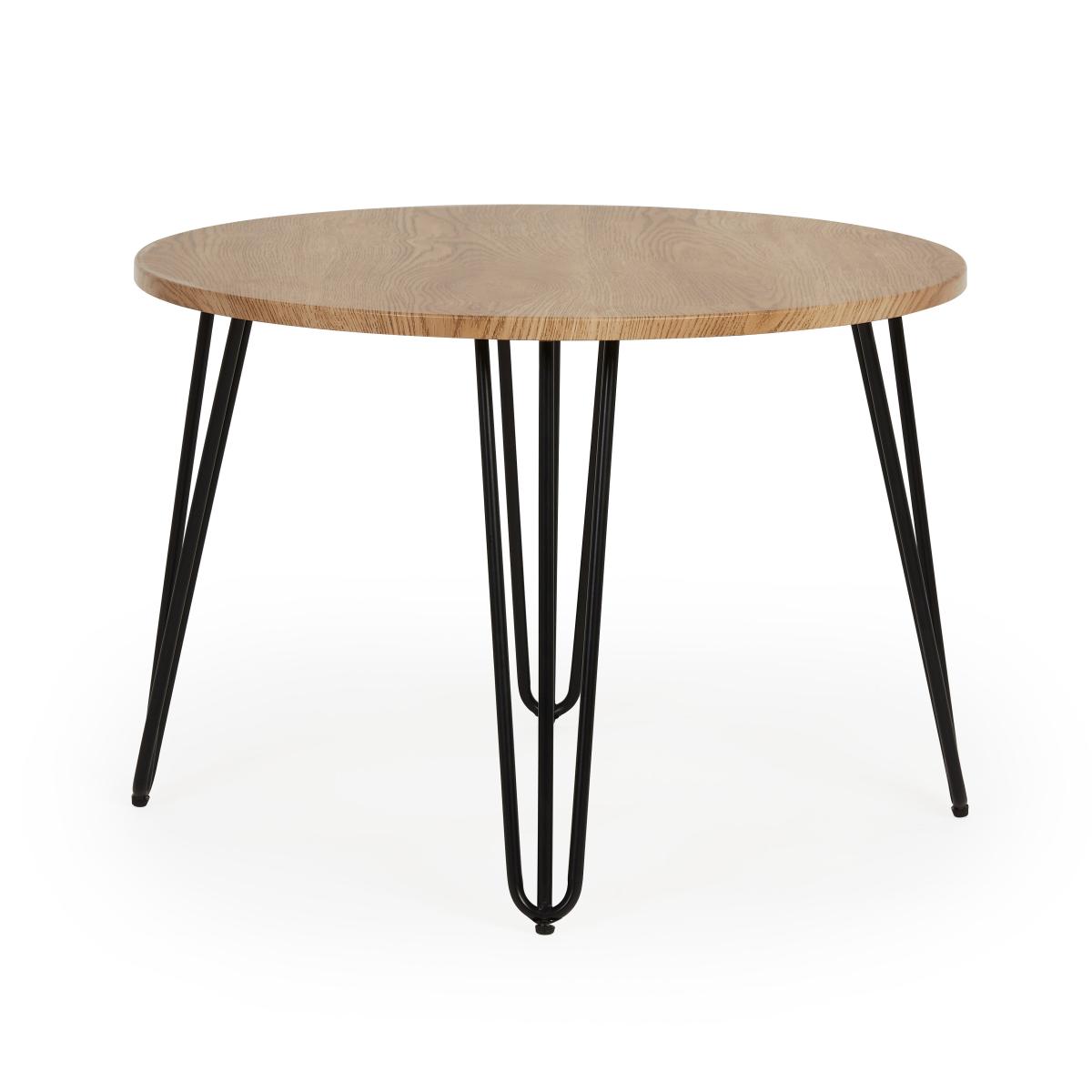 Bella Oak Effect Compact Round Coffee Table Light Oak – image 3