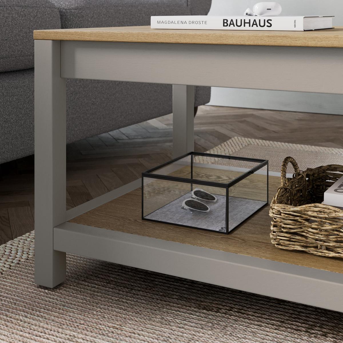 Olney Coffee Table with Shelf Stone Grey/Brown – image 3