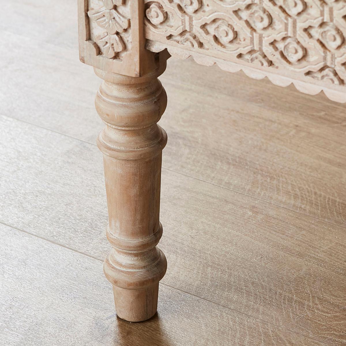 Lolita Carved Coffee Table, Mango Wood White – image 3