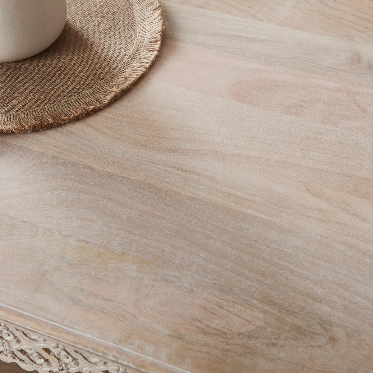 Lolita Carved Coffee Table, Mango Wood White – image 4