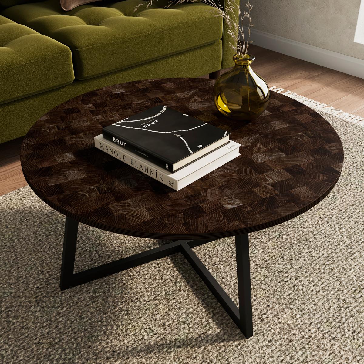 Brayden Coffee Table, Parquet Effect Brown – image 3