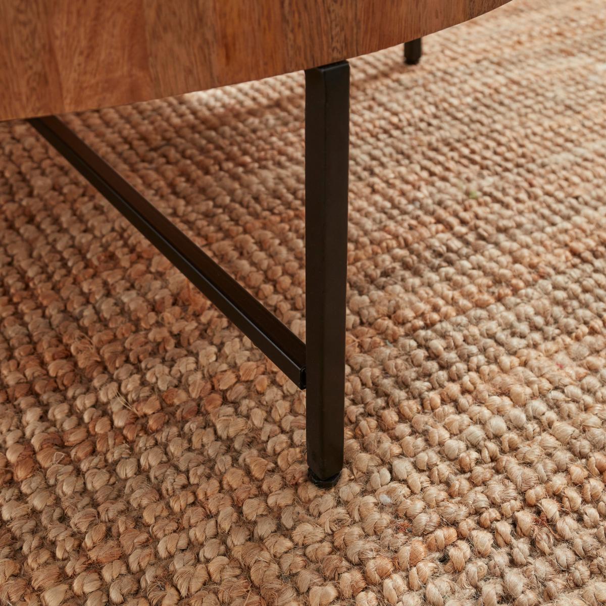 Jaya Round Mango Wood Storage Coffee Table Brown – image 5