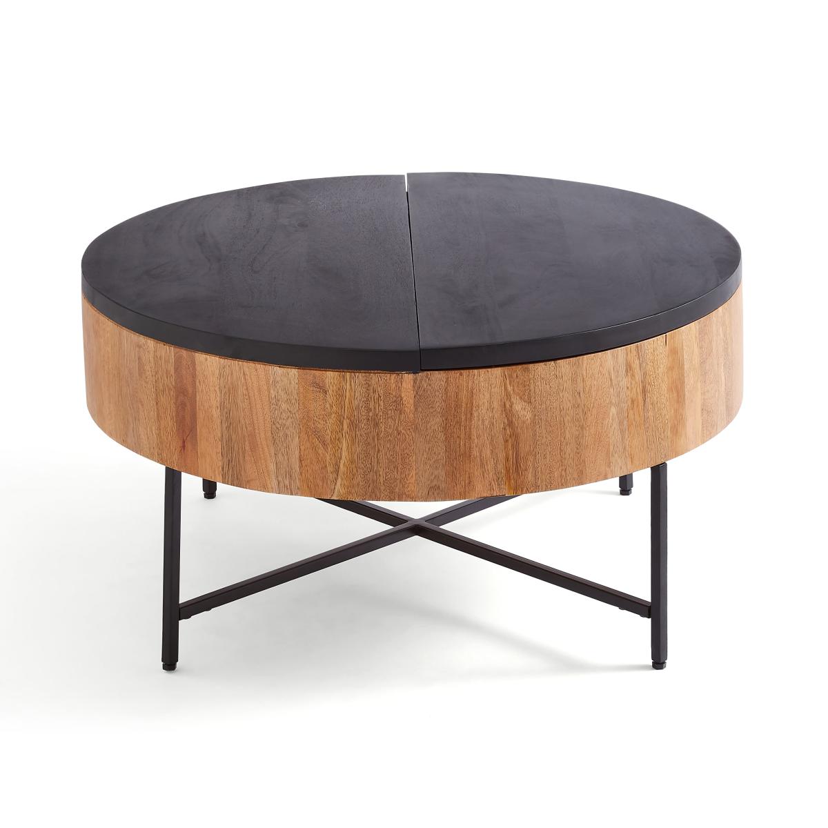 Jaya Round Mango Wood Storage Coffee Table Brown – image 8