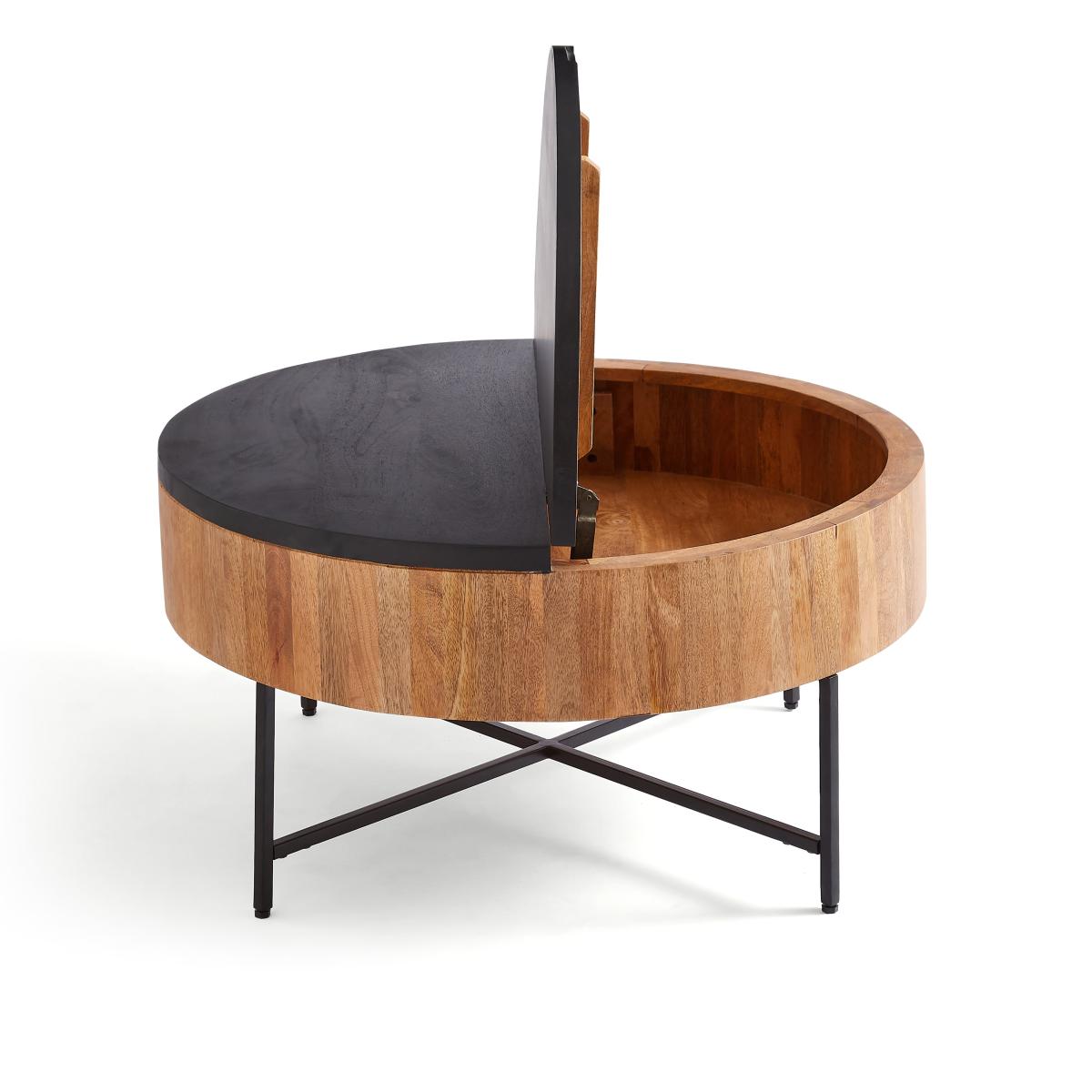 Jaya Round Mango Wood Storage Coffee Table Brown – image 9