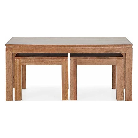 Harlam Set of 3 Coffee Tables Brown and Grey – image 2