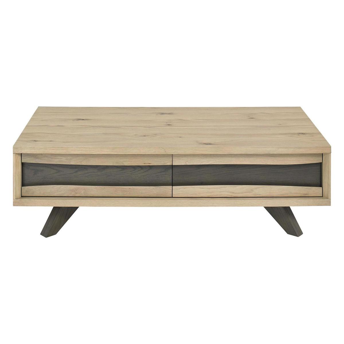 Cadell Aged Oak 2 Drawer Coffee Table Brown – image 2