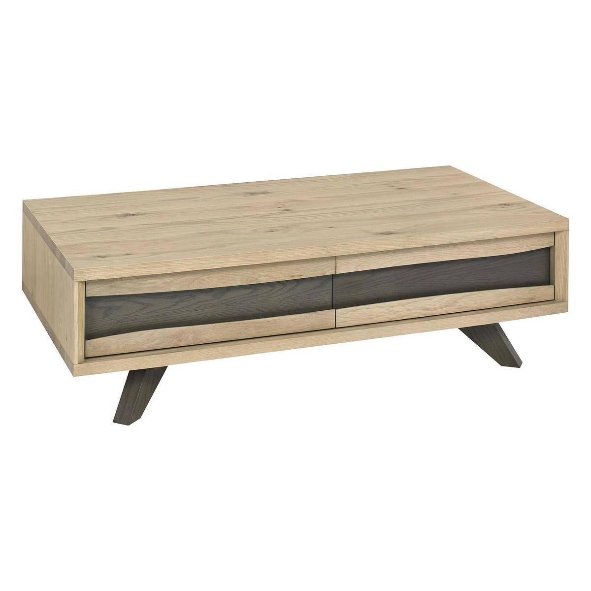 Cadell Aged Oak 2 Drawer Coffee Table Brown – image 1