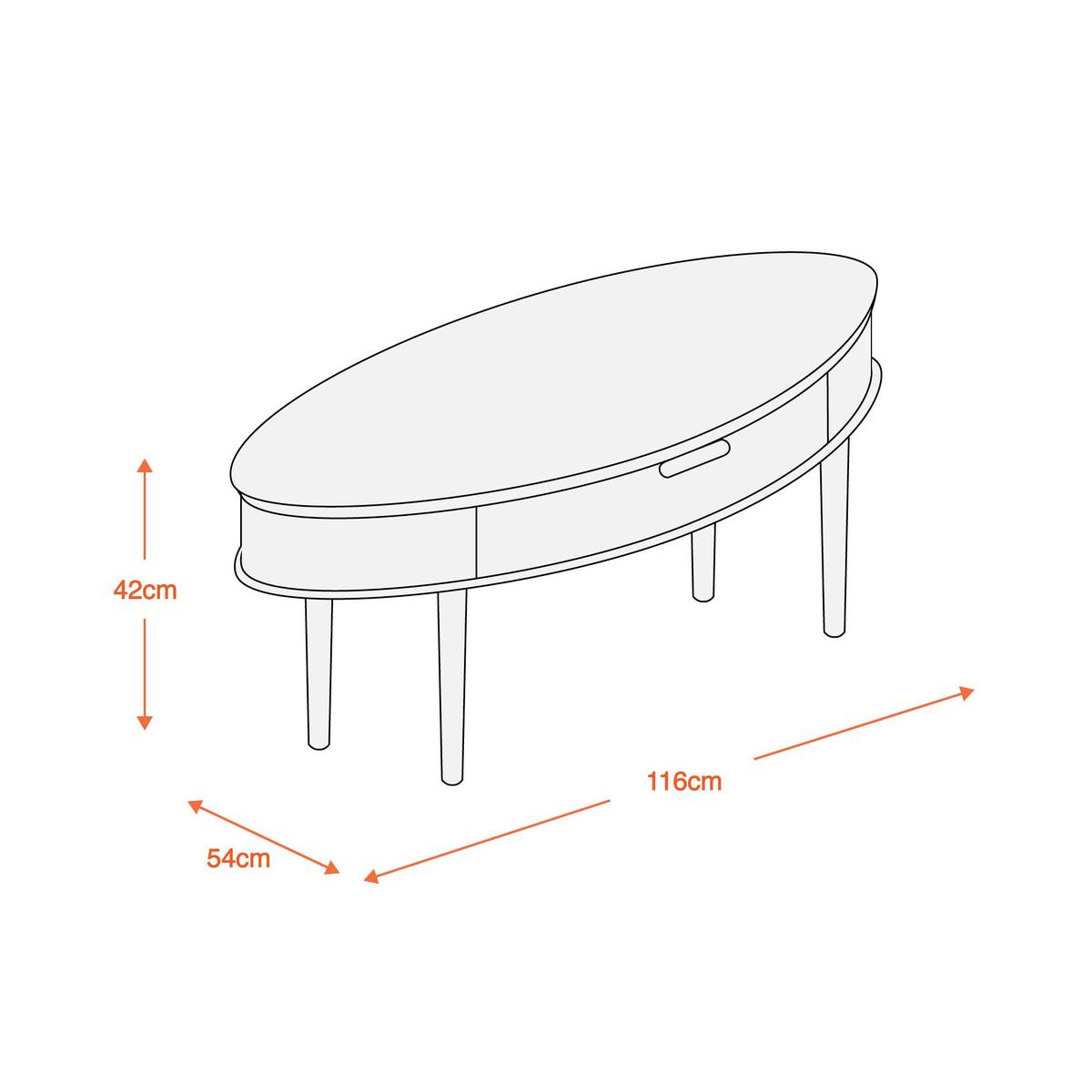 Skandi Walnut Coffee Table with Drawer Chocolate Brown – image 2