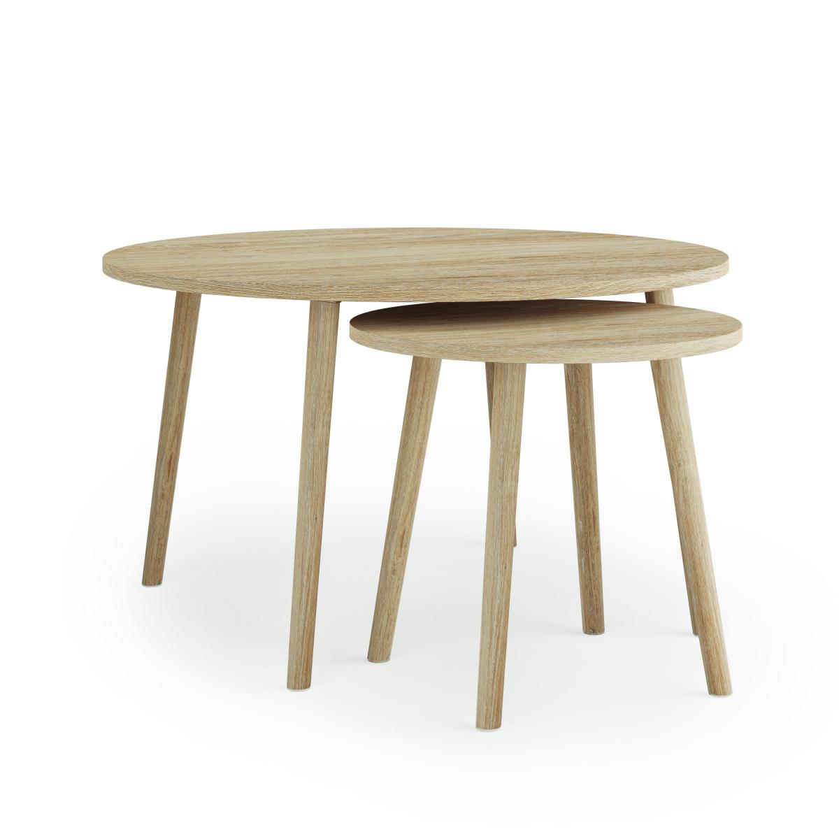 Freja Nest of Coffee Tables, Light Oak Brown – image 2