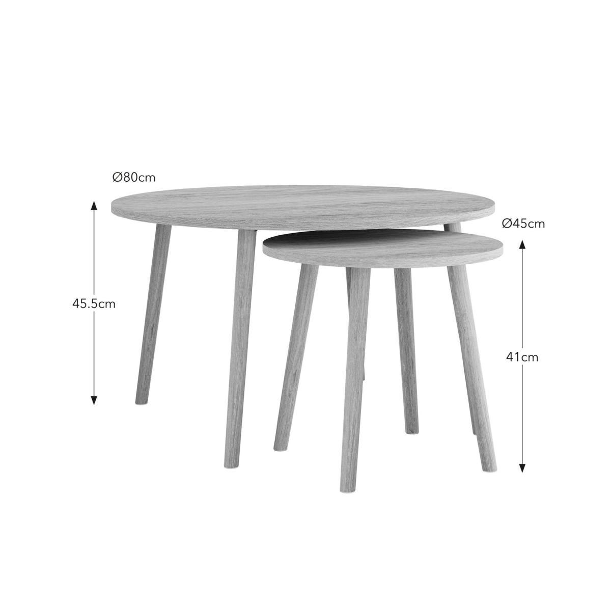 Freja Nest of Coffee Tables, Light Oak Brown – image 3