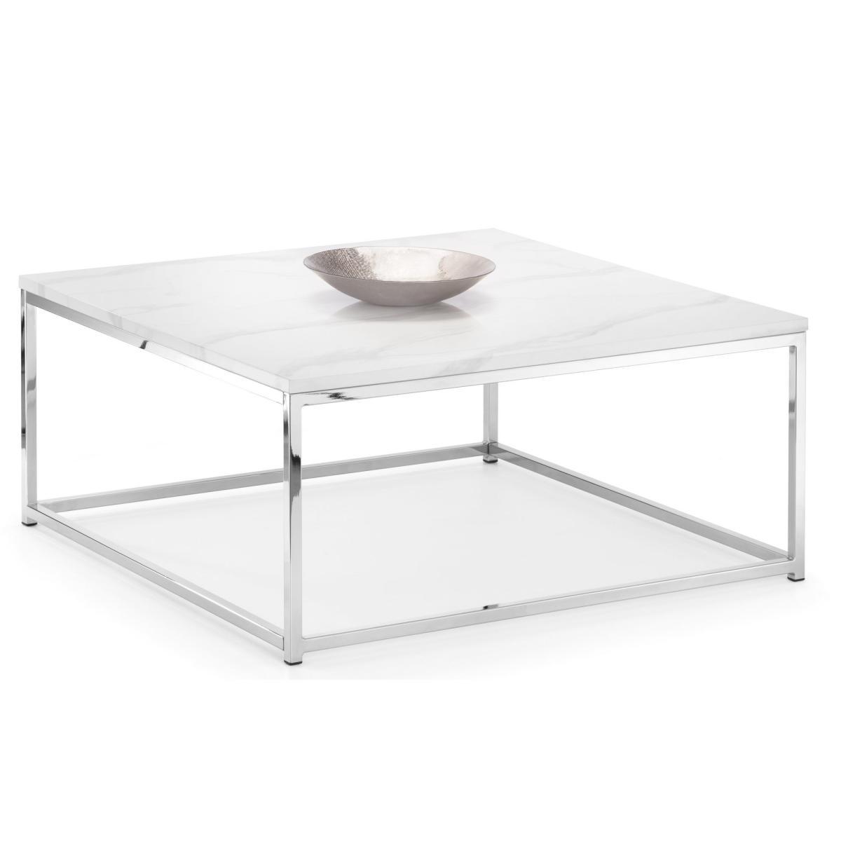 Scala Marble Effect White Coffee Table White – image 2