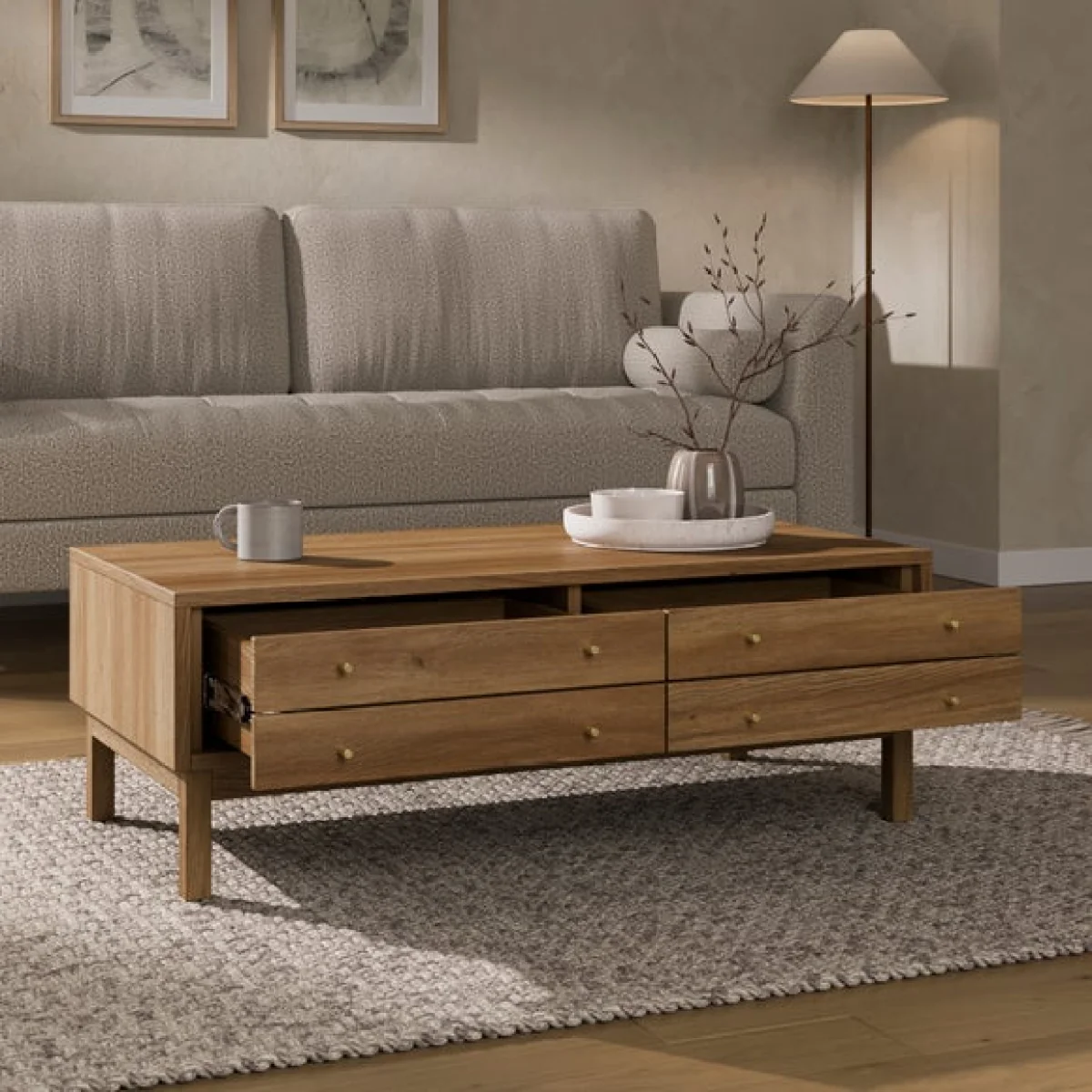 Edgar Coffee Table, Oak Effect – image 2