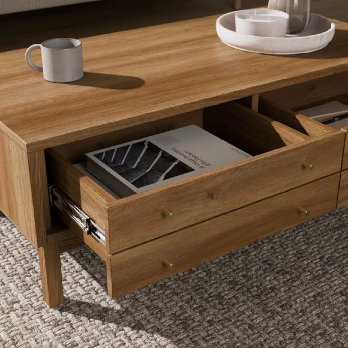 Edgar Coffee Table, Oak Effect – image 3