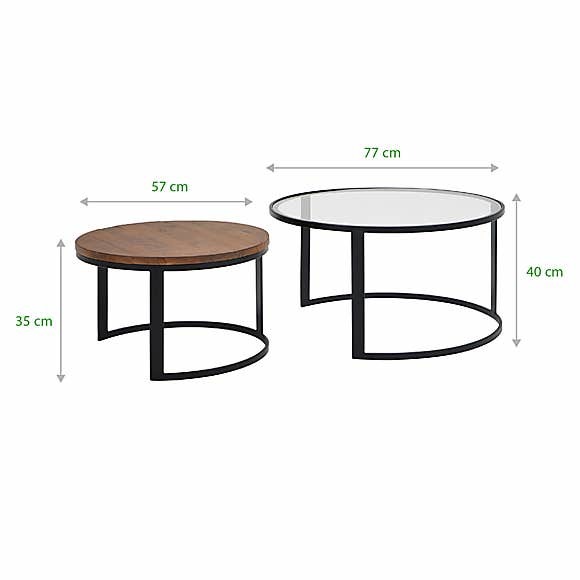 Jackson Set of 2 Coffee Tables Pine – image 5