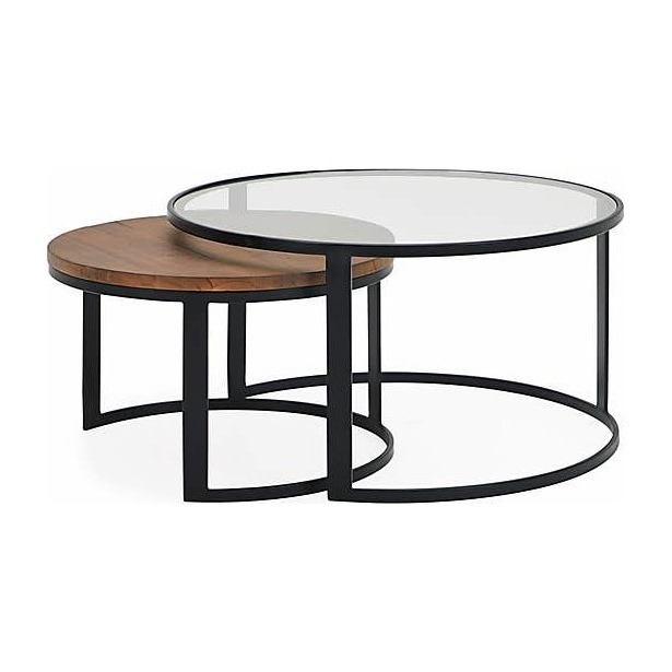 Jackson Set of 2 Coffee Tables Pine – image 1